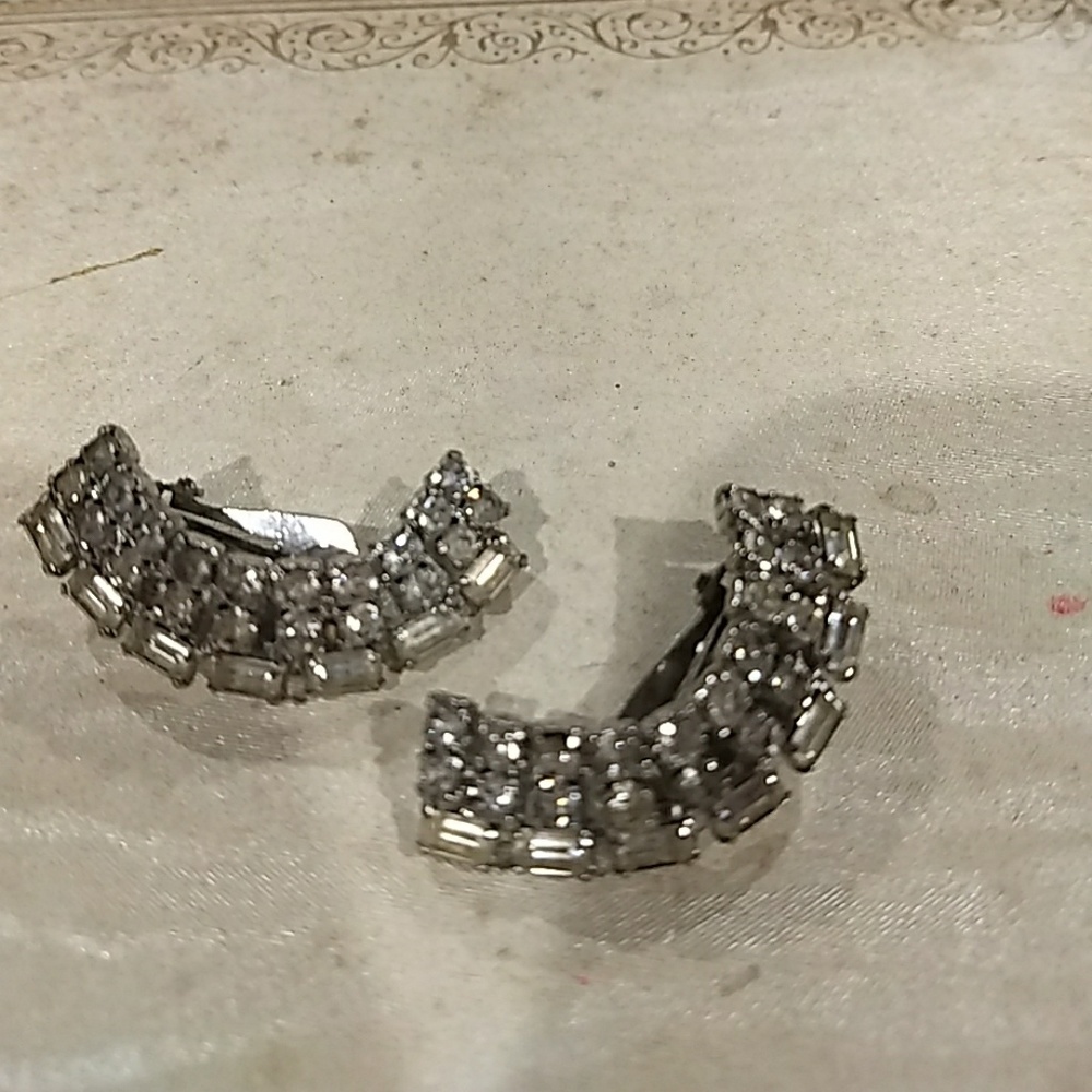Vintage Diamond Clip on Earrings